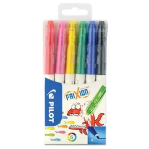 Pilot FriXion Colors 0.39–0.7 mm Erasable Pens – Set of 6